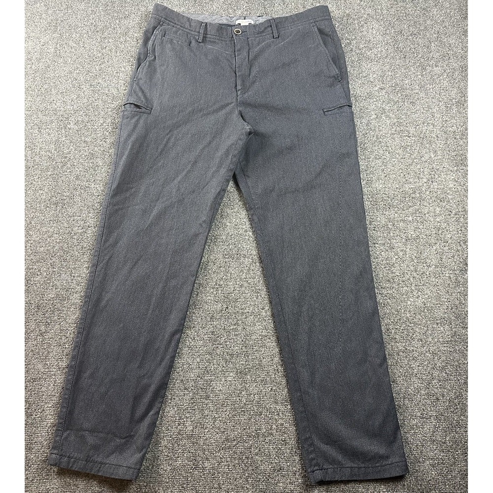 Carbon 2 Cobalt Mens Charcoal Gray Utility Pants Size 35 Flat Front Cotton Blend
